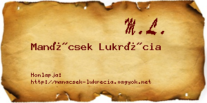 Manácsek Lukrécia névjegykártya